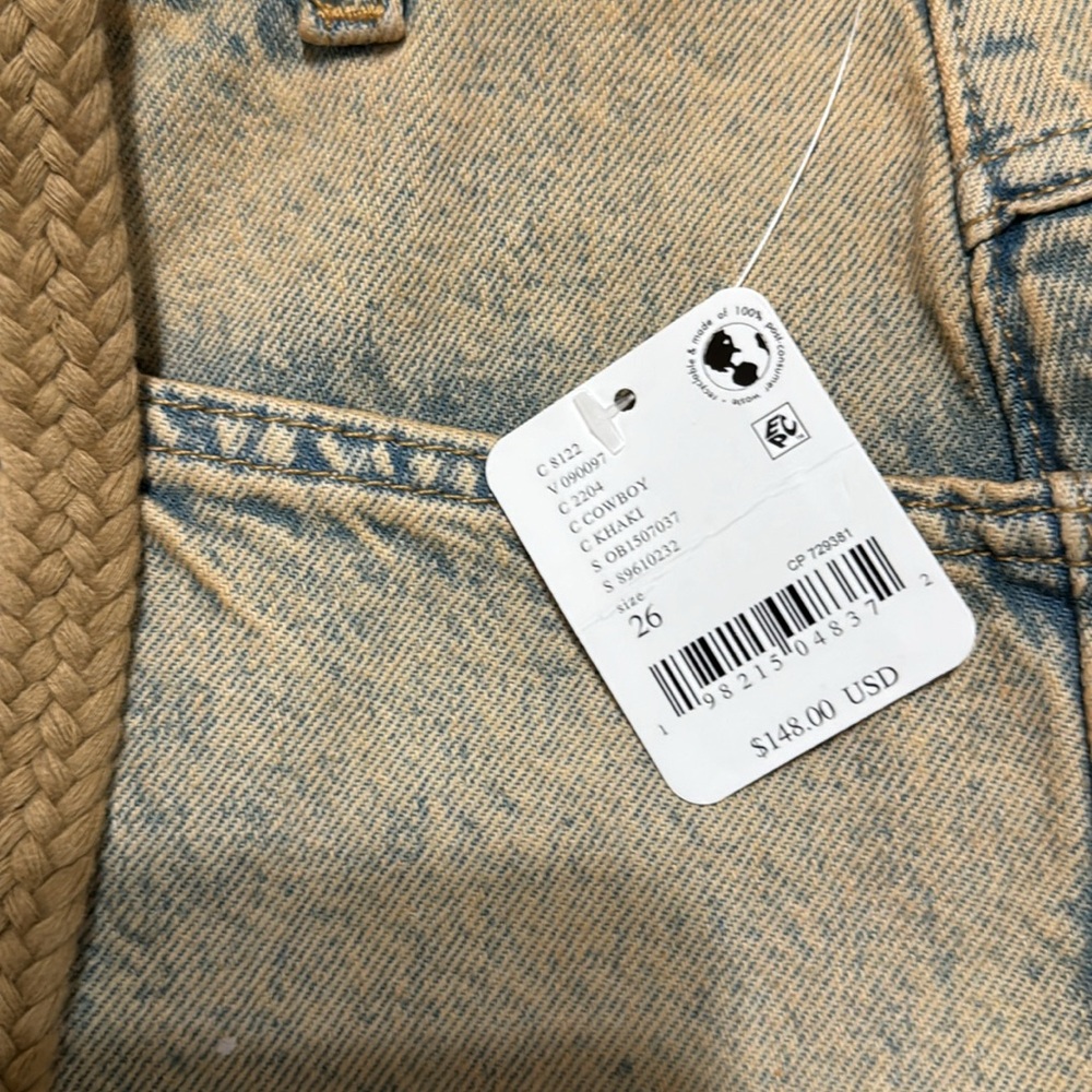 Free people We The Free Moxie Pull-On Barrel Jeans NWT cowboy - Picture 5 of 5
